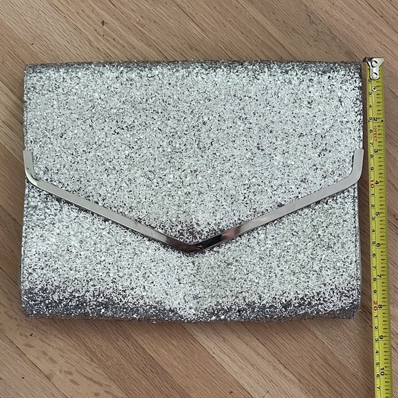 H&M Glitter Silver Glitter Envelope Clutch - Picture 5 of 9